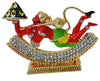 Handcrafted Lord Hanuman Ji metal idol in flight, showcasing intricate details and elegant design, ideal for altars and home decor