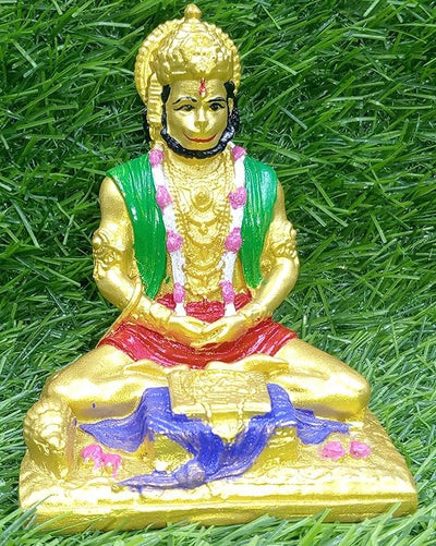 Handmade Lord Hanuman Ji idol crafted from composite stone, symbolizing joy, prosperity, and protection for home or office decor.