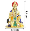 Handmade metal idol of Lord Hanuman, intricately detailed, suitable for car dashboard, home decor, or altar, symbolizing strength and devotion.