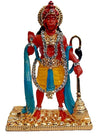 Handmade Lord Hanuman metal idol, showcasing intricate detailing, ideal for car dashboards, home decor, or mandir altars.