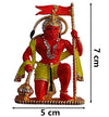Handmade Lord Hanuman metal idol, featuring intricate detailing, ideal for car dashboards, home decor, or mandir altars.
