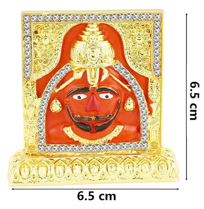 Handmade Lord Hanuman metal idol with intricate detailing, ideal for car dashboards, home decor, or mandir altars.