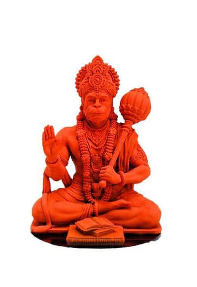 Handmade resin idol of Lord Hanuman, intricately designed, ideal for home altar or office decor, symbolizing strength, protection, and devotion.