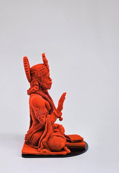 Handmade resin idol of Lord Hanuman, intricately designed, ideal for home altar or office decor, symbolizing strength, protection, and devotion.