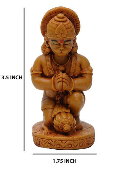 Handmade resin idol of Lord Hanuman, featuring a serene design, ideal for home altar or decor, symbolizing protection and devotion in Hinduism.