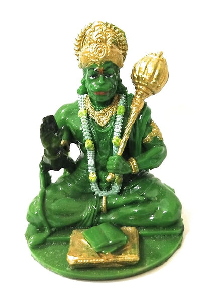 Handmade Lord Hanuman Ji idol in poly stone, ideal for altars and home decor, symbolizing strength and devotion.
