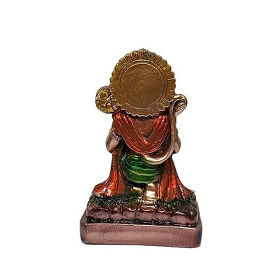 A beautifully crafted resin idol of Lord Hanuman in a meditative pose, showcasing intricate details and a serene expression, ideal for spiritual decor.
