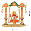 Handmade Lord Hanuman metal statue on a jhula, showcasing intricate detailing and a portable design for spiritual spaces.