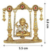 Handmade Lord Hanuman metal statue on a jhula, featuring intricate detailing and a portable design, ideal for spiritual decor.