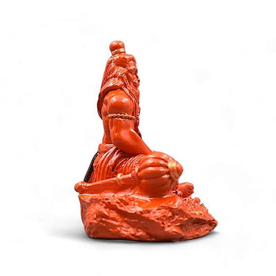 Handmade resin idol of Lord Hanuman Ji, featuring intricate design with Lord Ram Ji enshrined, perfect for car dashboards or home altars.