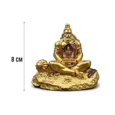 Handmade resin idol of Lord Hanuman Ji, showcasing intricate design with Lord Ram Ji enshrined, ideal for car dashboards and home altars.