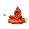 Handmade resin idol of Lord Hanuman Ji, featuring intricate design with Lord Ram Ji enshrined, perfect for car dashboards or home altars.