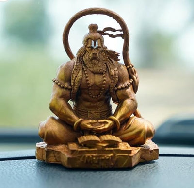 Handmade Lord Hanuman Ji idol in resin, showcasing intricate details, ideal for altars, home decor, and gifting.