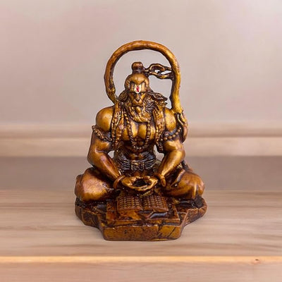 Handmade Lord Hanuman Ji idol in resin, showcasing intricate details, ideal for altars, home decor, and gifting.