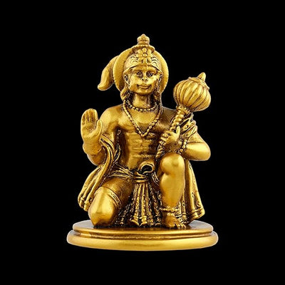 A beautifully crafted resin idol of Lord Hanuman Ji, symbolizing strength and protection, ideal for home, car, or temple decor.