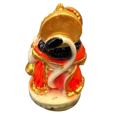 Handmade Lord Hanuman Ji polyresin idol in a seated posture, symbolizing strength and protection, perfect for altars and home decoration.