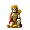Handmade Lord Hanuman Ji seated idol made from polystone, symbolizing strength and protection, ideal for altars and home decor.