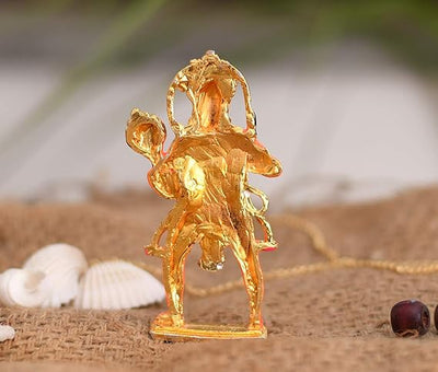 Handmade metal idol of Lord Hanuman, designed for car dashboards or home altars, symbolizing strength, protection, and devotion.