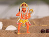 Handmade metal idol of Lord Hanuman, designed for car dashboards or home altars, symbolizing strength, protection, and devotion.