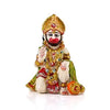 Handmade poly marble idol of Lord Hanuman, intricately designed for car dashboards or home altars, symbolizing strength, protection, and devotion.