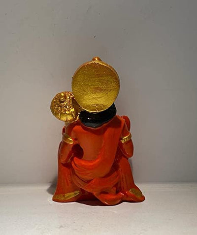 Exquisite Lord Hanuman statue made of durable resin, depicting the deity in a powerful posture with intricate details.