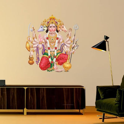 A vibrant wall sticker of Lord Hanuman, showcasing his powerful image and intricate details, ideal for enhancing home decor.