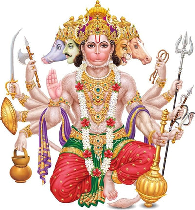 A vibrant wall sticker of Lord Hanuman, showcasing his powerful image and intricate details, ideal for enhancing home decor.