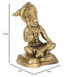 Handcrafted brass idol of Lord Hanumanji, featuring intricate details and a glossy gold finish, ideal for spiritual spaces and altars.
