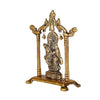 Handcrafted aluminum Lord Radha Krishna idol, showcasing intricate details and a radiant finish, ideal for home decor or spiritual spaces.