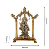 Handcrafted aluminum Lord Radha Krishna idol, showcasing intricate details and a radiant finish, ideal for home decor or spiritual spaces.