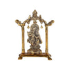 Handcrafted aluminum Lord Radha Krishna idol, showcasing intricate details and a radiant finish, ideal for home decor or spiritual spaces.