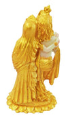 Handcrafted Lord Radha Krishna idol in vibrant colors, showcasing intricate details, ideal for home decor or altars.