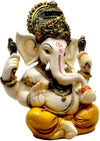 Handmade Lord Siddhi Ganesha idol crafted from polyresin, showcasing intricate details and vibrant colors, symbolizing prosperity and wisdom