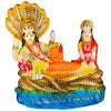 Handmade Lord Vishnu and Lakshmi idol crafted from polyresin, symbolizing prosperity and protection. Ideal for home, altar, or puja temple