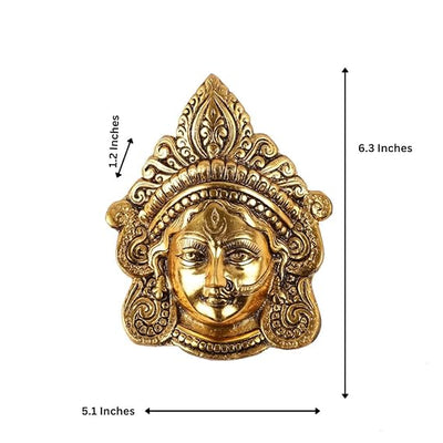 Aluminum idol of Maa Durga, intricately crafted with a shiny finish, ideal for home decor, altars, or gifting