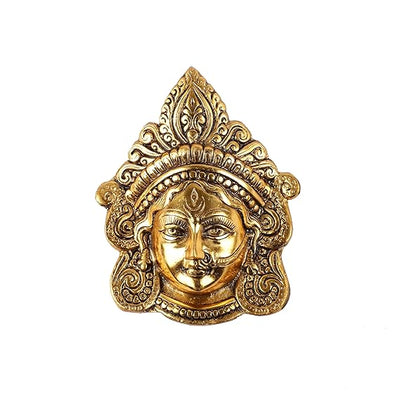Aluminum idol of Maa Durga, intricately crafted with a shiny finish, ideal for home decor, altars, or gifting