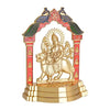 Metal statue of Maa Durga, beautifully crafted with a golden finish, ideal for home decor, altars, or gifting.