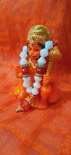Handmade Makrana marble statue of Lord Hanuman, intricately detailed, ideal for altars, home decor, and spiritual gifting.