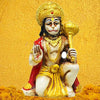Handmade Makrana marble statue of Lord Hanuman, intricately detailed, ideal for altars, home decor, and spiritual gifting.