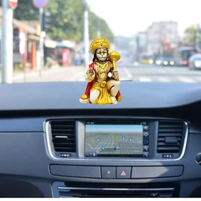 Handmade Makrana marble statue of Lord Hanuman, intricately detailed, ideal for altars, home decor, and spiritual gifting.