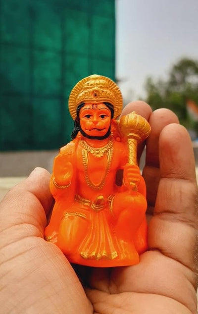 Handmade Makrana marble statue of Lord Hanuman, intricately detailed, ideal for altars, home decor, and spiritual gifting.