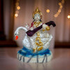 Handcrafted Marble Dust Saraswati idol, showcasing intricate details and serene beauty, symbolizing wisdom and knowledge.
