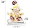 Handcrafted marble Ganesha idol, 9x6x5 cm, perfect for home altar or car dashboard. Symbol of prosperity, wisdom, and good fortune