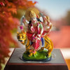 Marble dust statue of Mata Sherawali (Goddess Durga), intricately designed with vibrant colors, ideal for home decor, altars, or gifting