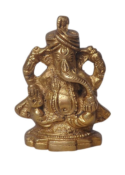 Handcrafted metal Ganesha statue, 7x5x4 cm, ideal for home altar or decor. Symbolizes wisdom, prosperity, and good fortune