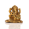 Handcrafted metal Ganesha idol, ideal for pooja room or as a collectible. Dimensions: 5.1L x 6.4W x 7.6H cm, 200 grams.