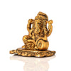 Handcrafted metal Ganesha idol, ideal for pooja room or as a collectible. Dimensions: 5.1L x 6.4W x 7.6H cm, 200 grams.