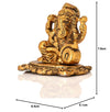 Handcrafted metal Ganesha idol, ideal for pooja room or as a collectible. Dimensions: 5.1L x 6.4W x 7.6H cm, 200 grams.
