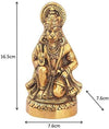Handcrafted metal Hanuman Ji idol measuring 16.5 cm, symbolizing strength and devotion, ideal for home decor and spiritual altars.