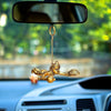 Handmade metal flying Hanuman idol in a dynamic pose, symbolizing strength and devotion, suitable for car mirror, altar, or home decor.